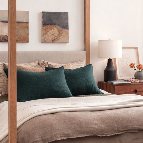 Allure Müslin Pamuk 2'li Yastık Kılıfı 50x70 cm Petrol Yeşili