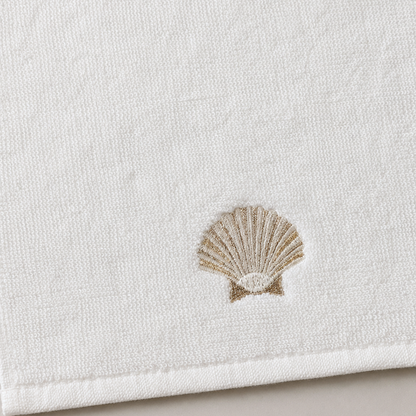 Shell %100 Pamuk Nakışlı El Havlusu 30x30 cm Gold