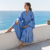 Lugano Pamuk Kimono / Sabahlık Mavi