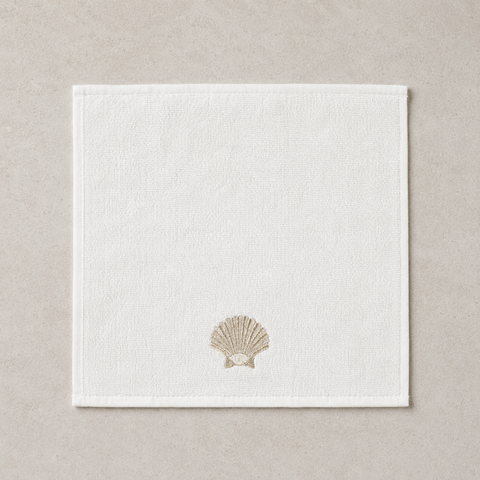 Shell %100 Pamuk Nakışlı El Havlusu 30x30 cm Gold