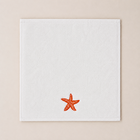 Sea Star %100 Pamuk Nakışlı El Havlusu 30x30 cm Kırmızı