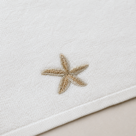 Sea Star %100 Pamuk Nakışlı El Havlusu 30x30 cm Gold