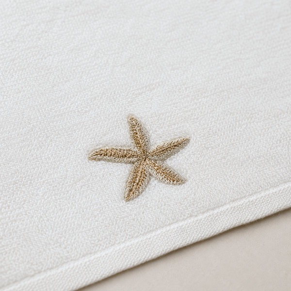 Sea Star %100 Pamuk Nakışlı El Havlusu 30x30 cm Gold