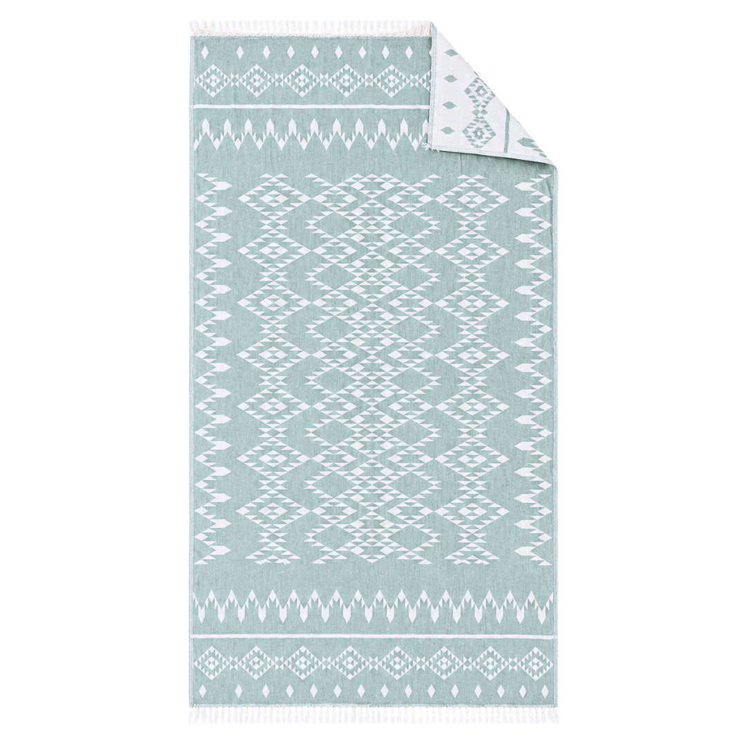 Aztec Dokulu Pamuk Peştamal Mint