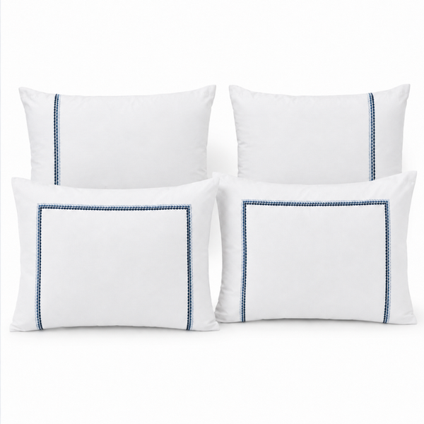 Mare Pamuk Saten Nakışlı Çift Kişilik Nevresim Takımı 200x220 cm Lacivert