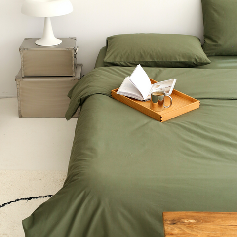 Clara Premium Saten Çift Kişilik Nevresim Takımı 200x220 cm Haki