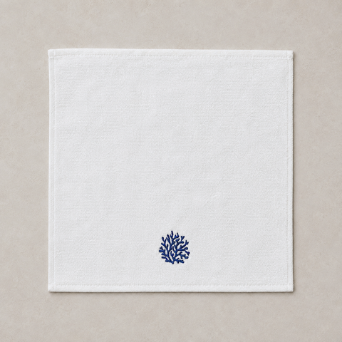 Coral %100 Pamuk Nakışlı El Havlusu 30x30 cm Lacivert