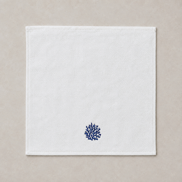 Coral %100 Pamuk Nakışlı El Havlusu 30x30 cm Lacivert