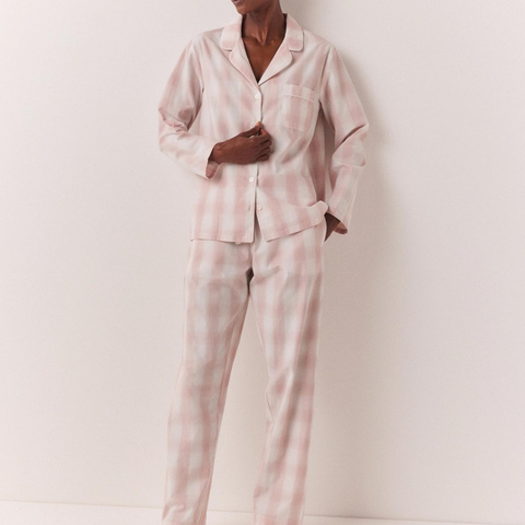 Pink Striped %100 Pamuk Kadın Ev Pantolonu