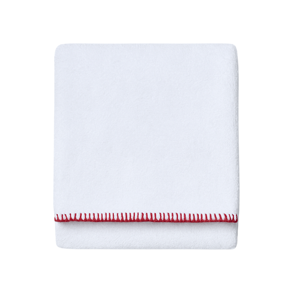 Çoban Dikiş Detaylı %100 Pamuk Yüz Havlusu 50x80 cm Kırmızı