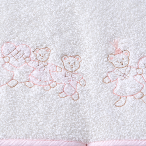 Girls Bebek Nakışlı Havlu Seti Pudra