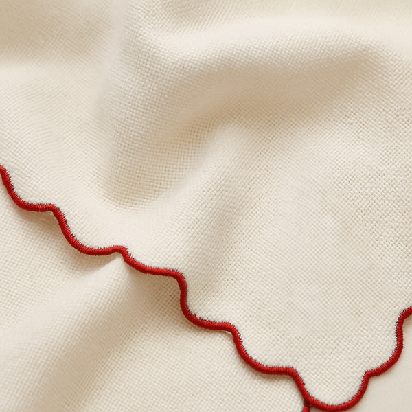 Merrylin Nakışlı Pamuk Ekmek Sepeti Örtüsü 60x60 cm Krem