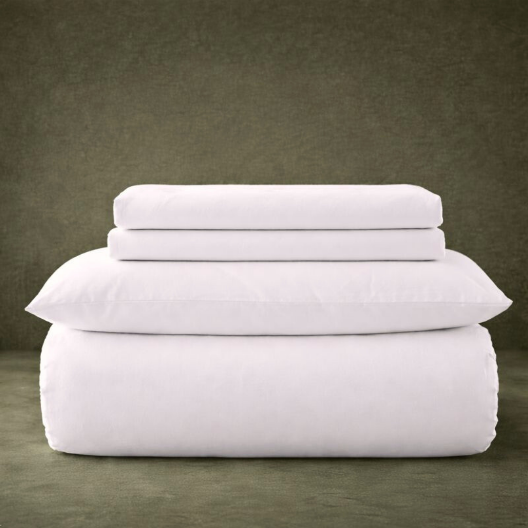 Carly %100 Pamuk Tek Kişilik Düz Nevresim Takımı 160x220 cm Beyaz