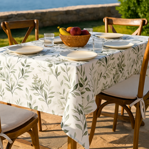 Provence Reçine Kaplamalı Dokuma Keten Leke Tutmaz Masa Örtüsü