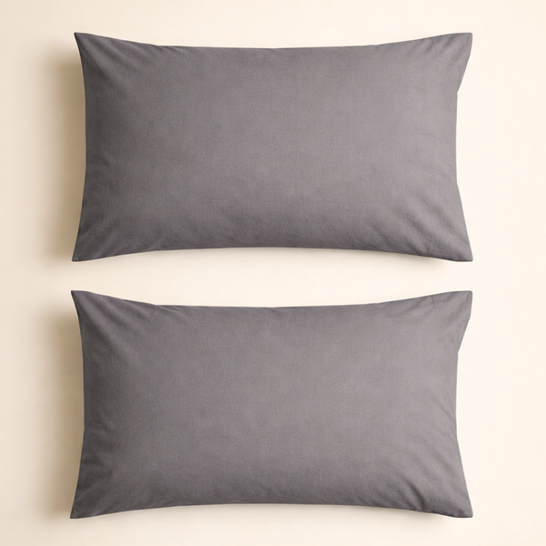 Stella %100 Premium Pamuk Ranforce 2'li 50x70 cm Yastık Kılıfı Füme