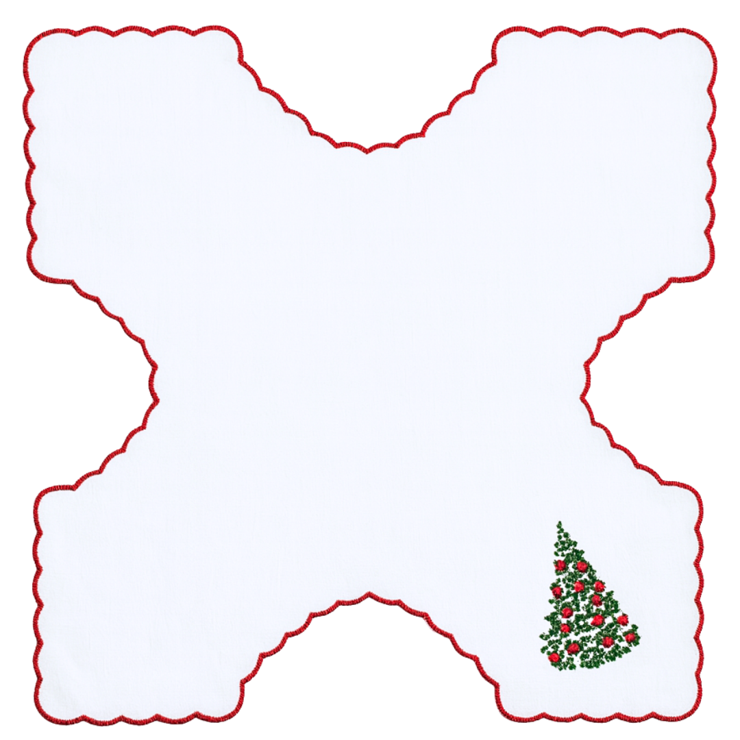 Merrylin Nakışlı Pamuk Ekmek Sepeti Örtüsü 60x60 cm