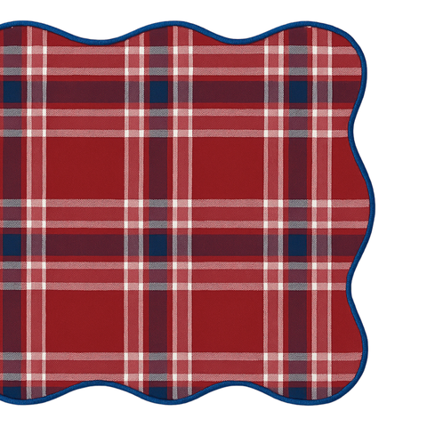 Country Kıvrımlı Amerikan Servisi 30x50 cm Kırmızı (2'li Set)