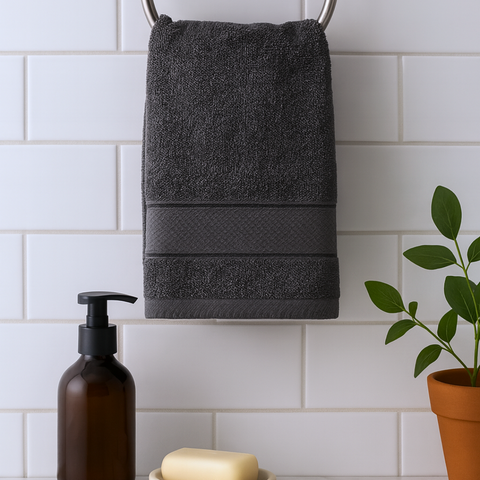 Noir %100 Pamuk El Havlusu Seti 30x30 cm Füme