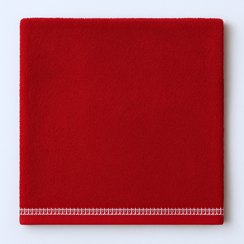 Çoban Dikiş Detaylı %100 Pamuk Yüz Havlusu 50x70 cm Kırmızı