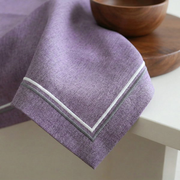 2 Sıra Piko Kenar Leke Tutmaz Keten Runner Leylak