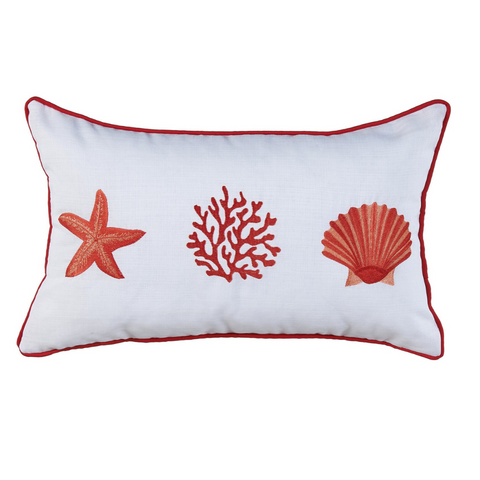 Coral Star Kırlent Kılıfı 30x50 cm Bej/Mavi