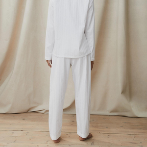 Melinda Pamuk Saten Pijama Takımı Beyaz