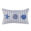 Coral Star Stripe Kırlent Kılıfı 30x50 cm Bej/Lacivert