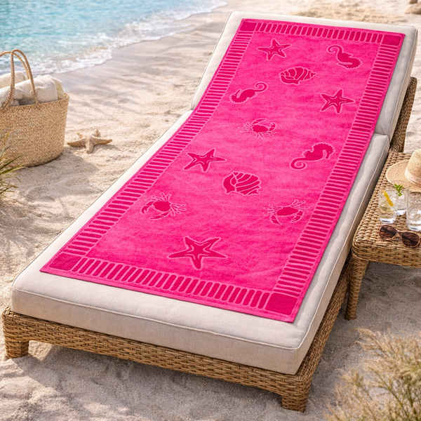Aqua %100 Premium Pamuk Plaj Havlusu Fuşya