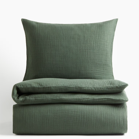 Navigli %100 Pamuk Tek Kişilik Müslin Nevresim Seti 160x220 cm Haki