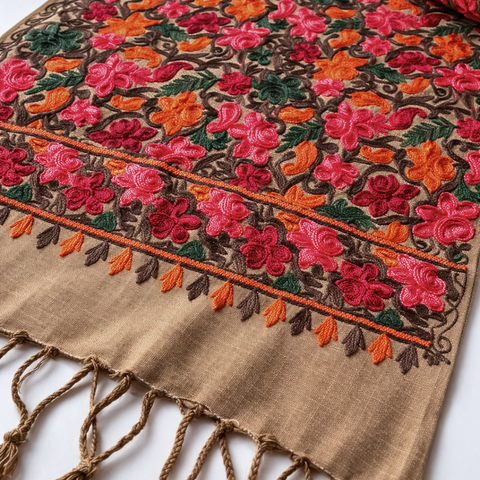 Riva Çok Amaçlı Yün Şal 70x200 cm Camel