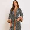 Samira Premium Pamuk Bohem Kimono Siyah