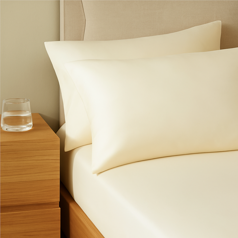 Stella %100 Deluxe Pamuk Saten 2'li 50x70 cm Yastık Kılıfı Vanilya