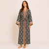 Samira Premium Pamuk Bohem Kimono Siyah