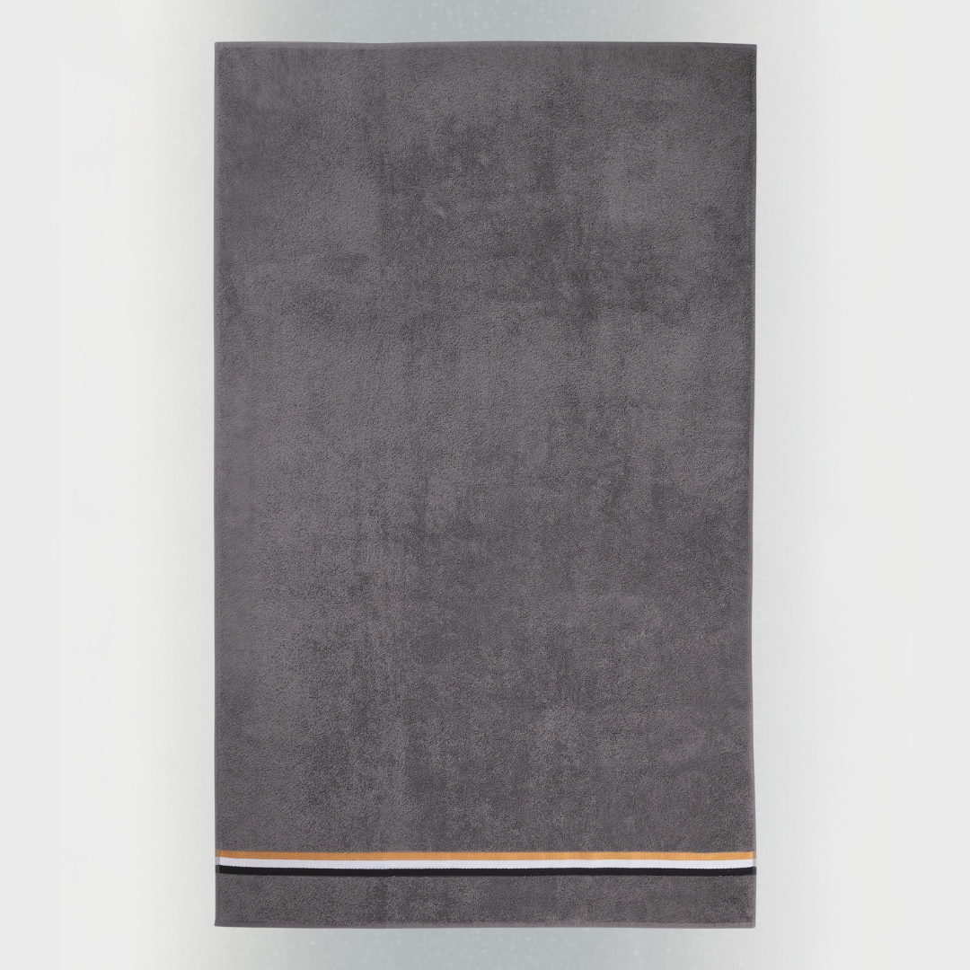 Harbor %100 Pamuk Bordür Detaylı Banyo Havlusu 90x150 cm Füme