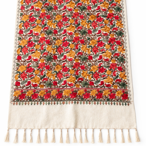 Riva Çok Amaçlı Yün Şal 70x200 cm Krem