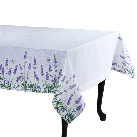 Lavender Leke Tutmaz Keten Masa Örtüsü 160x260 cm