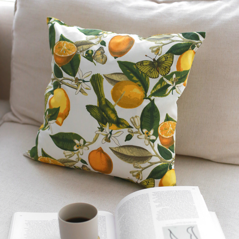 Lemon Dokuma Keten Kırlent Kılıfı