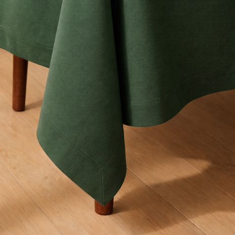 Genoa Dokuma Keten Leke Tutmaz Masa Örtüsü Defne