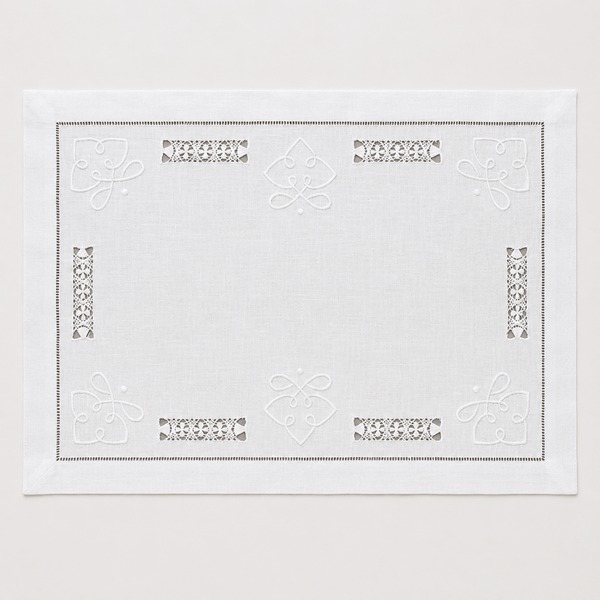Delik İş Nakışlı Keten Amerikan Servisi 35x50 cm (2'li Set)
