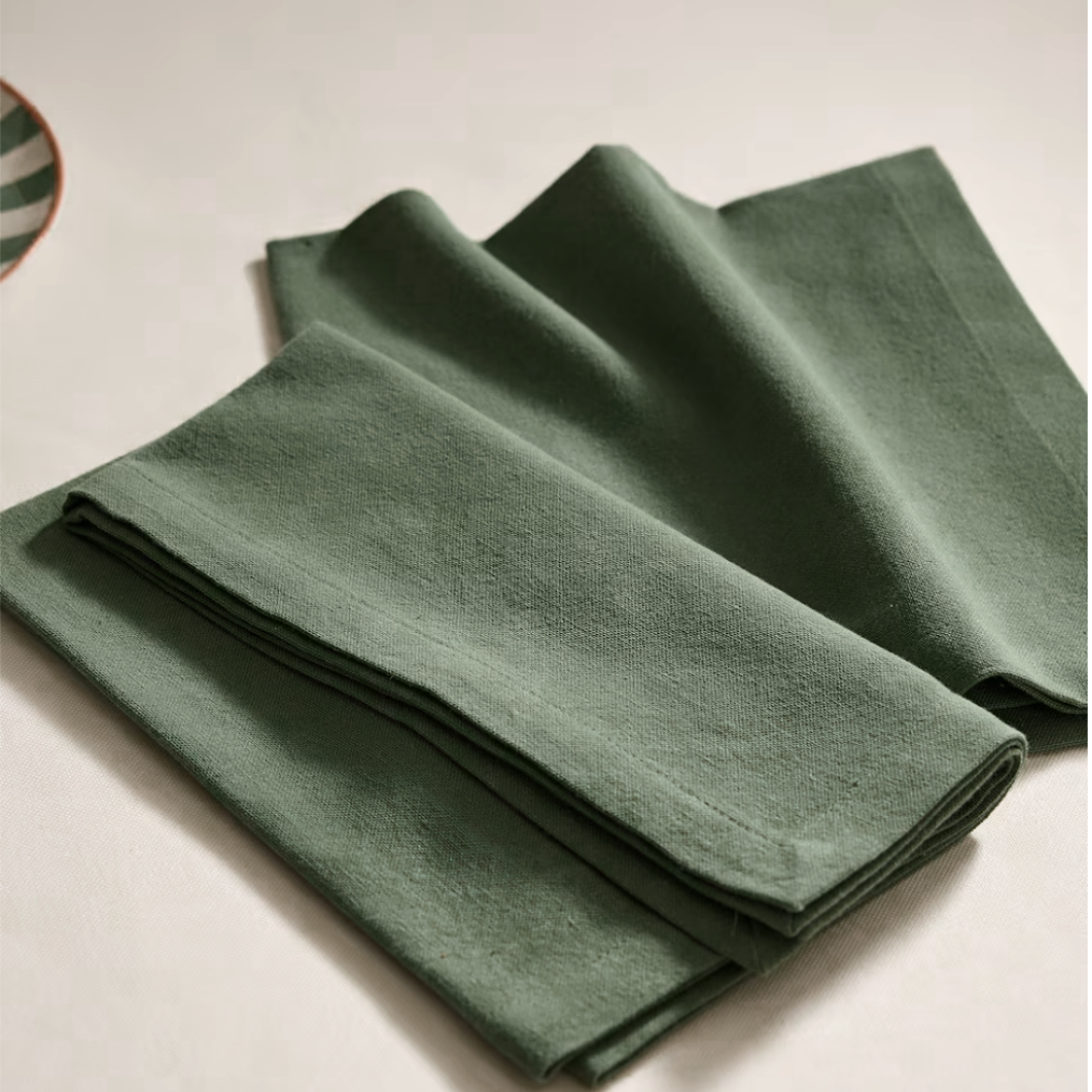 Genoa Dokuma Keten Leke Tutmaz Peçete Defne (2'li Set)