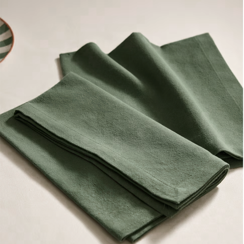 Genoa Dokuma Keten Leke Tutmaz Peçete Defne (2'li Set)