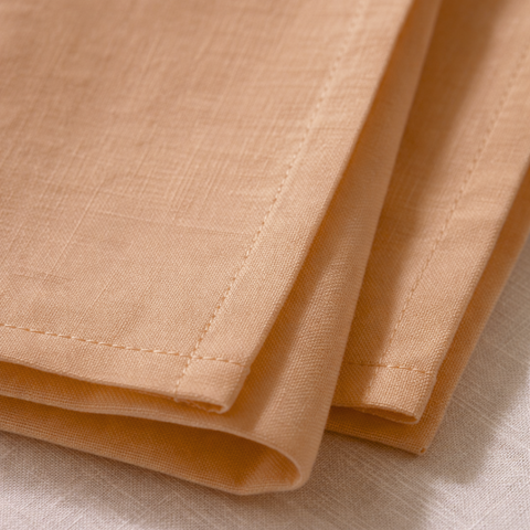 Genoa Dokuma Keten Leke Tutmaz Peçete Mango (2'li Set)