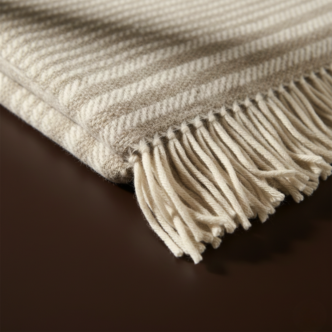 Heritage Tek Kişilik Pure Merino Wool Battaniye Kum (Limited)