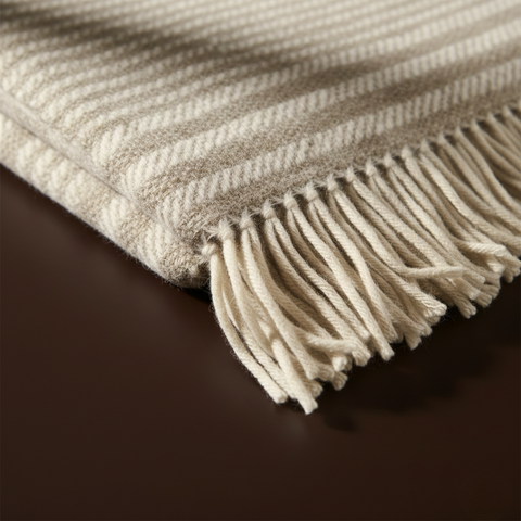 Heritage Tek Kişilik Pure Merino Wool Battaniye Kum Beji (Limited)