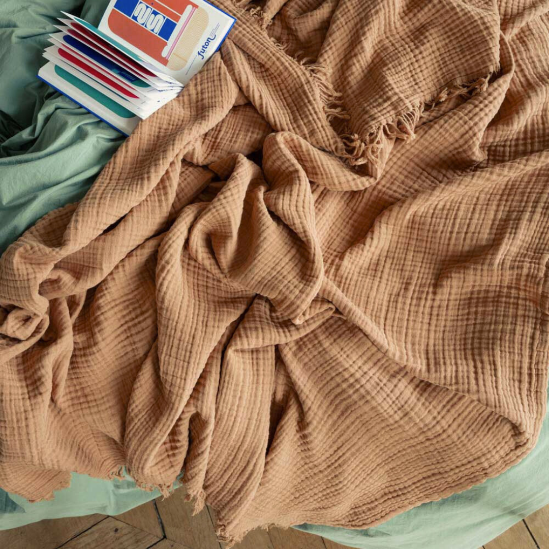 Arel %100 Pamuk Çok Amaçlı Örtü 150x220 cm Tarçın