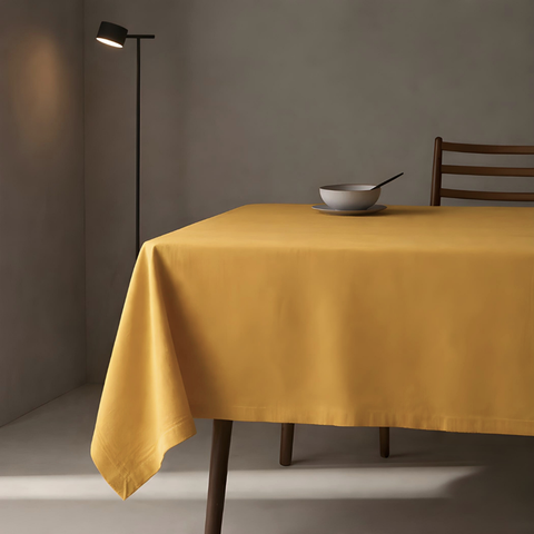 Genoa Dokuma Keten Leke Tutmaz Masa Örtüsü Safran