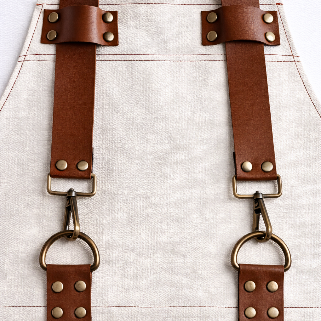 Atelier Tasarım Kanvas Mutfak Önlüğü Krem