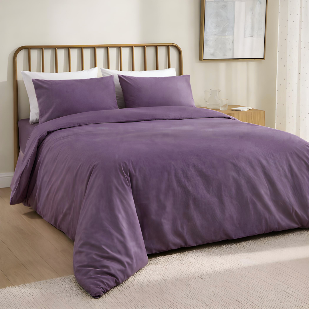 Carly %100 Dokuma Pamuk Çift Kişilik Nevresim Takımı 200x220 cm Lavanta