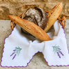 Lavender Nakışlı Ekmek Sepeti Örtüsü 60x60 cm