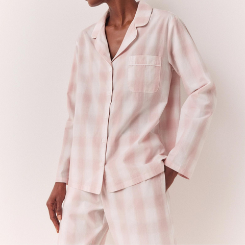 Pink Striped %100 Pamuk Kadın Ev Pantolonu